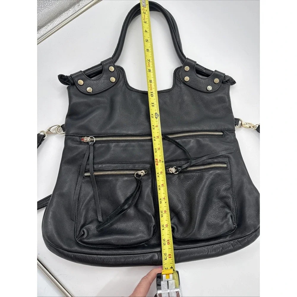 GG Boss Black Leather Large Hobo Bag Vintage Y2K